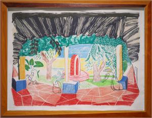 View of Hotel Well I by David Hockney