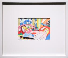 Study for Sunset Nude with Matisse Apples on Pink Tablecloth by Tom Wesselmann