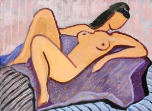 Nude on Lilac by Clemens Kindling