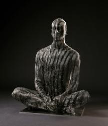 Sitting Man (life-size) by Julian Voss-Andreae